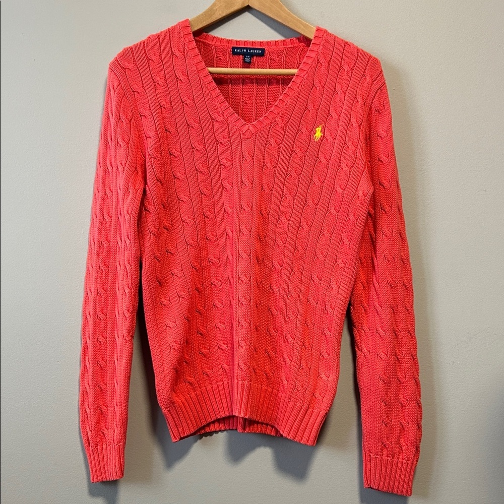 Ralph Lauren Coastal Cotton Quiet Luxury Cable Knit Sweater Large